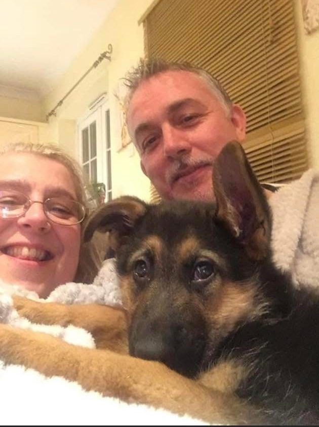 Baby Ruger with Penny Ellie and her brother, Matthew, with their dad